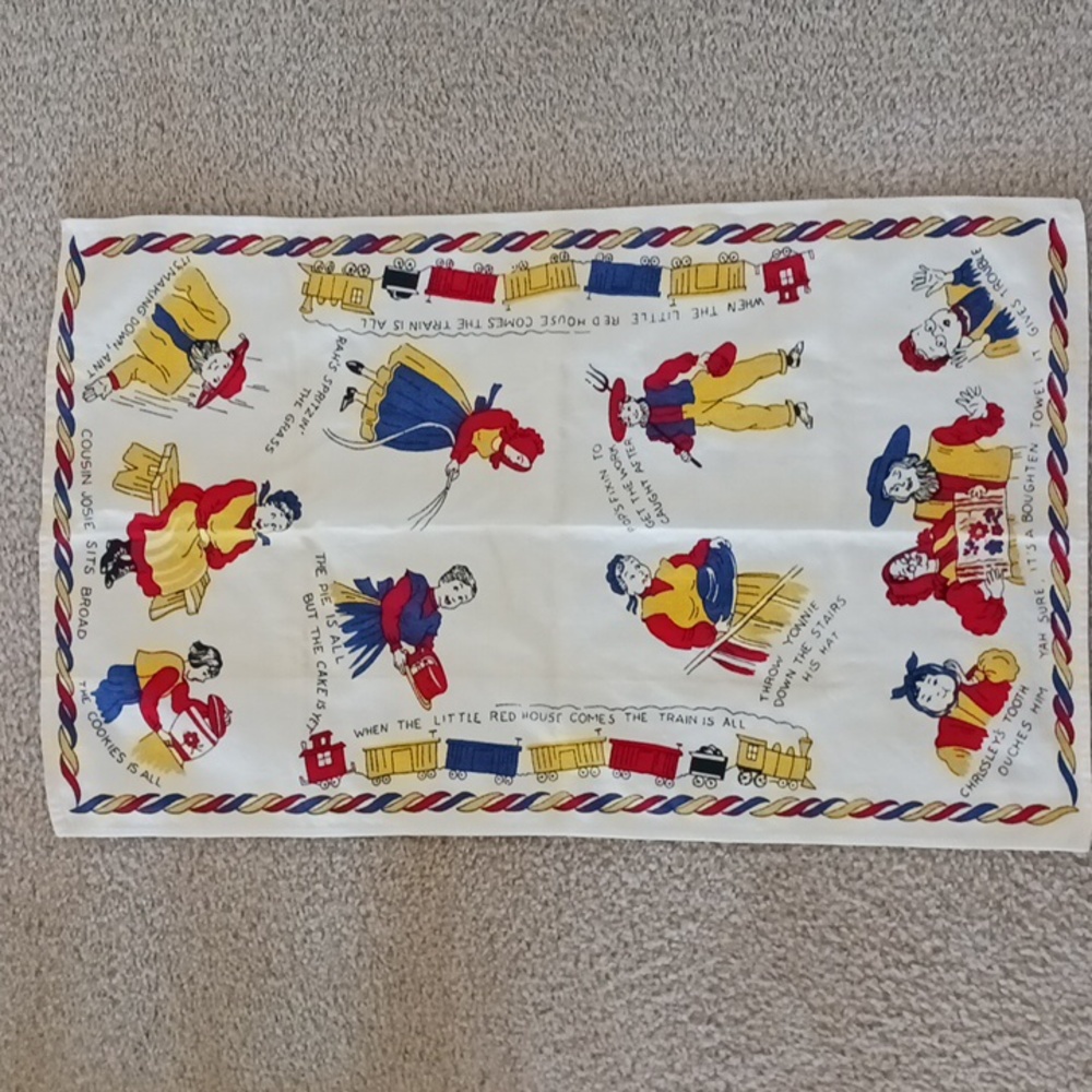 Amish Pennsylvania Dutch Tea Towel Vintage Kitchen